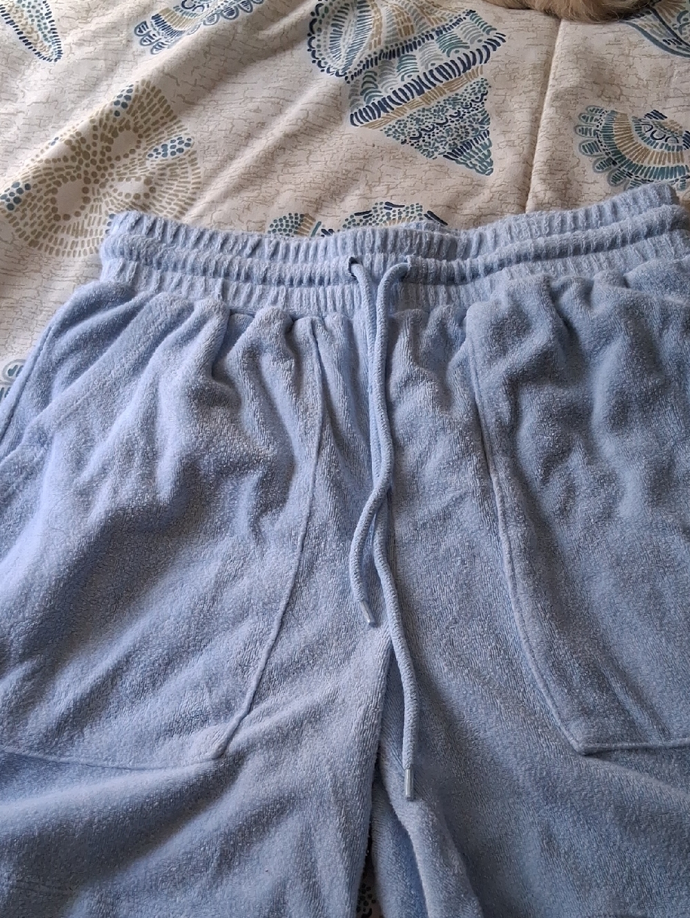 Forever 21 Light Blue Terry Cloth Drawstring Athletic Shorts - Picture 2 of 7